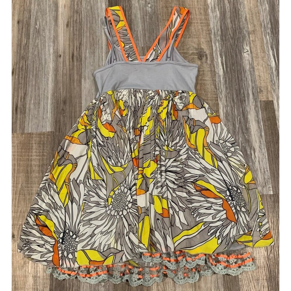 Pura Vida Dress Size 6 Side Zip Embroidered Lace Trim Floral Multicolor Vibrant - Picture 16 of 16